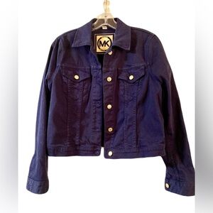 Michael Kors Navy and Gold Denim Jacket